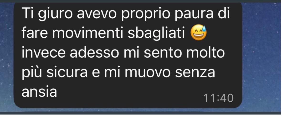 Messaggio WhatsApp di una cliente ActiveMama