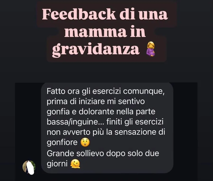 Messaggio WhatsApp di una cliente ActiveMama