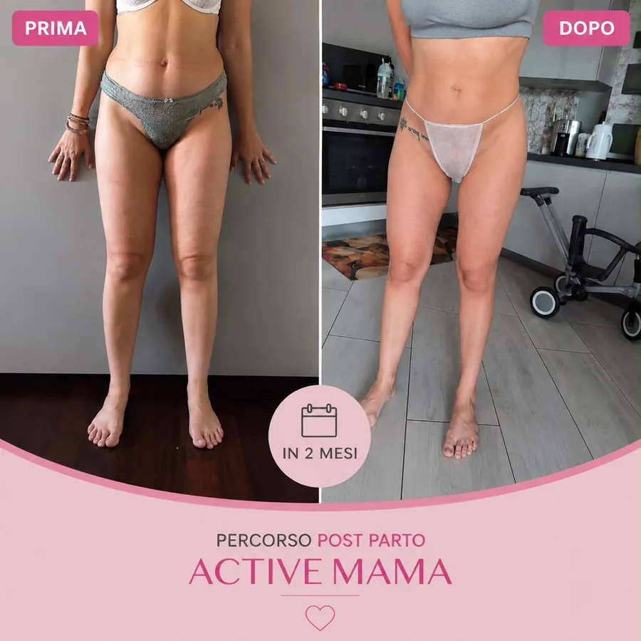 Risultato di una cliente ActiveMama: confronto prima e dopo