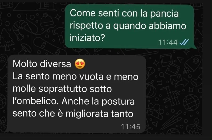 Messaggio WhatsApp di una cliente ActiveMama