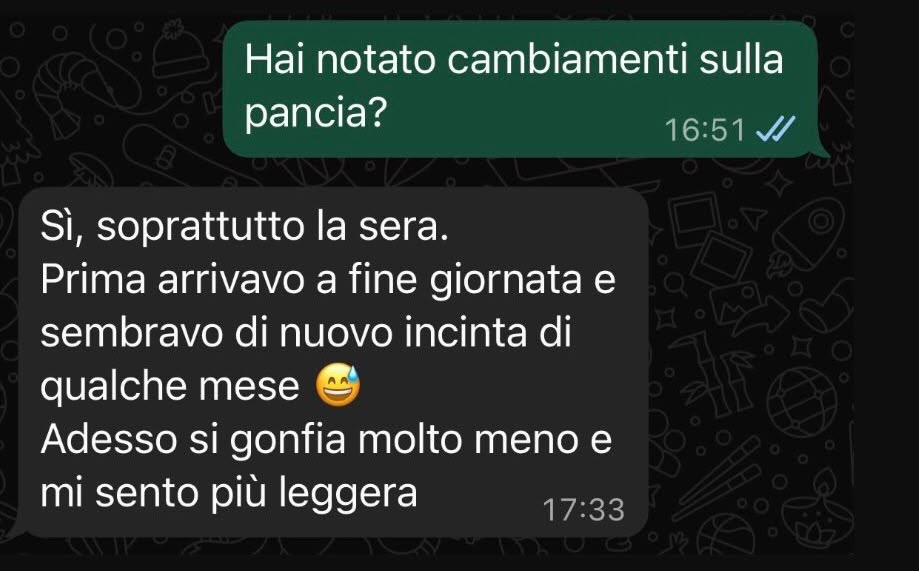 Messaggio WhatsApp di una cliente ActiveMama